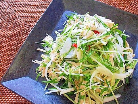 作り置きにも♪ゆで鶏と水菜のエスニックサラダ